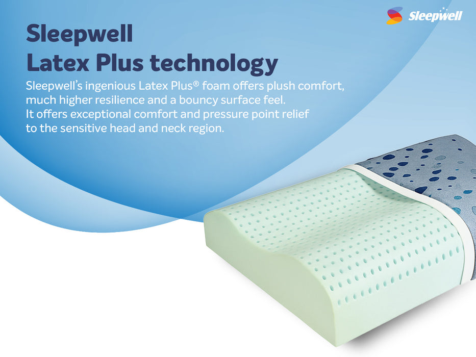 Sleepwell Latex Plus Technology Curves pillow